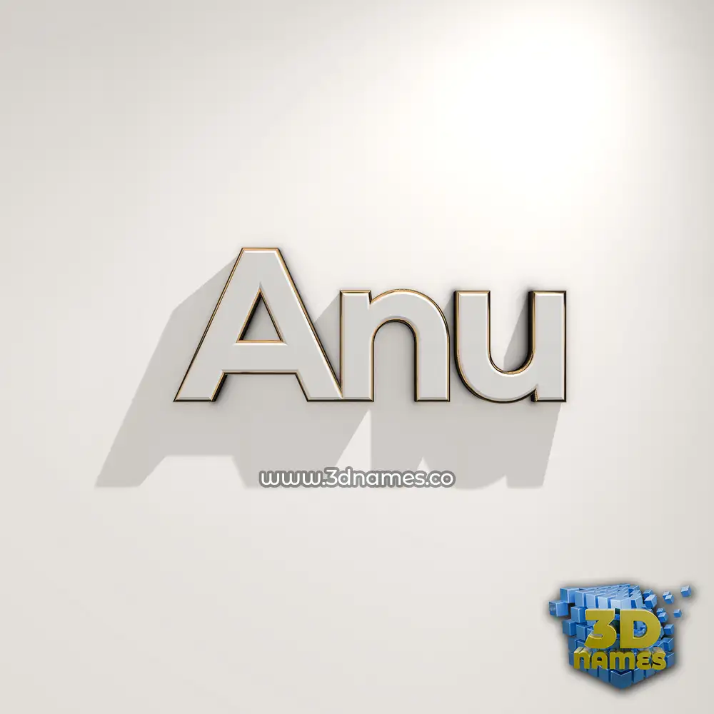 anu in White Logo Warm style - 3D name wallpaper