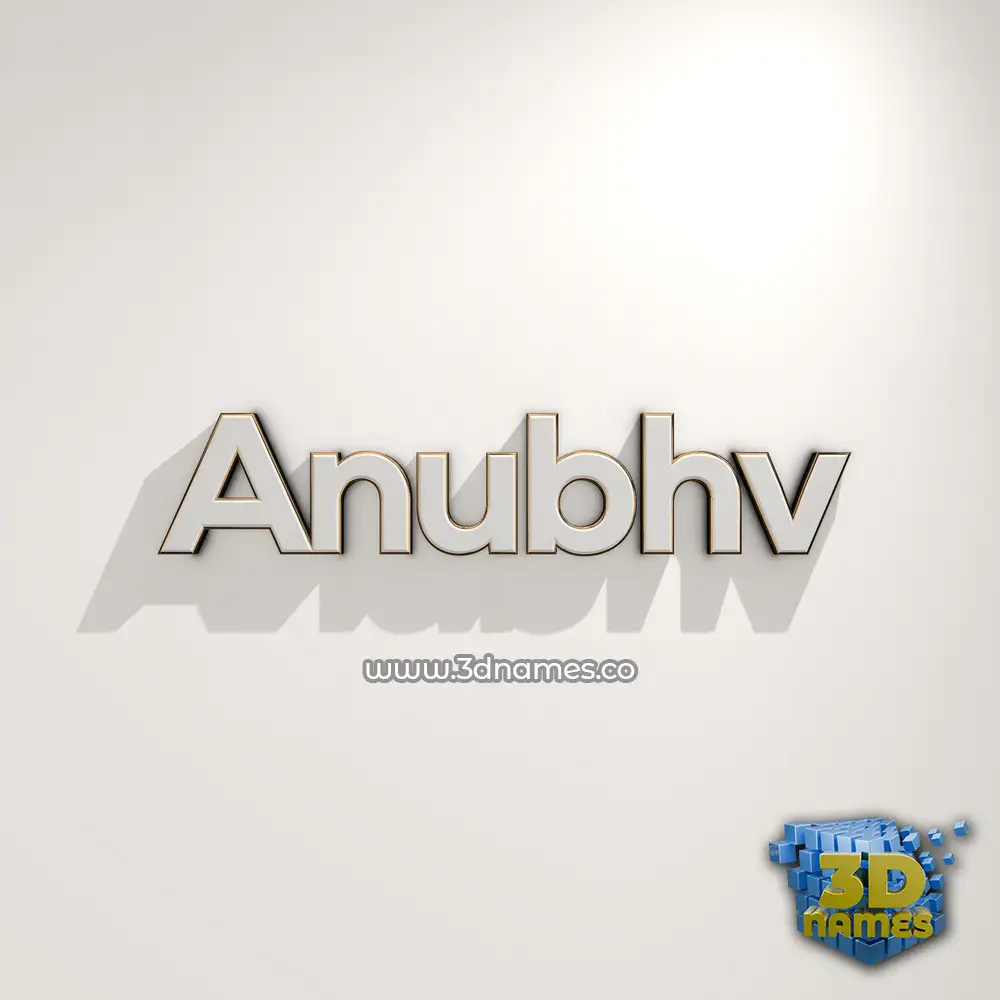 anubhv in White Logo Warm style - 3D name wallpaper