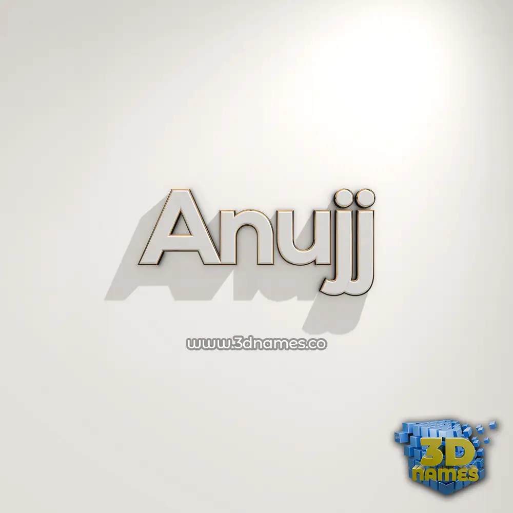 anujj in White Logo Warm style - 3D name wallpaper