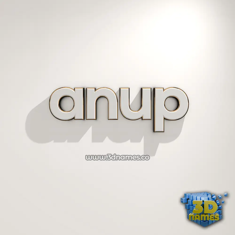 anup in White Logo Warm style - 3D name wallpaper