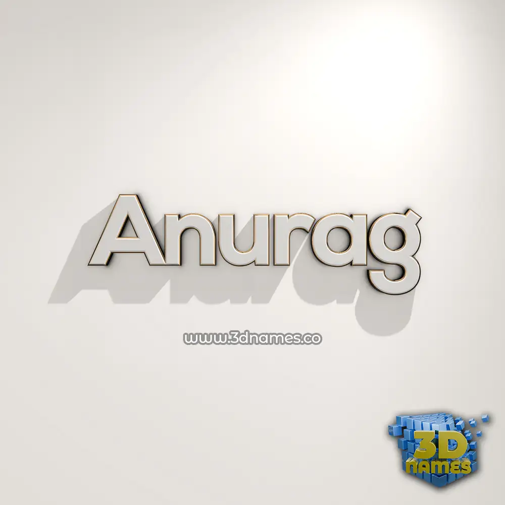 anurag in White Logo Warm style - 3D name wallpaper