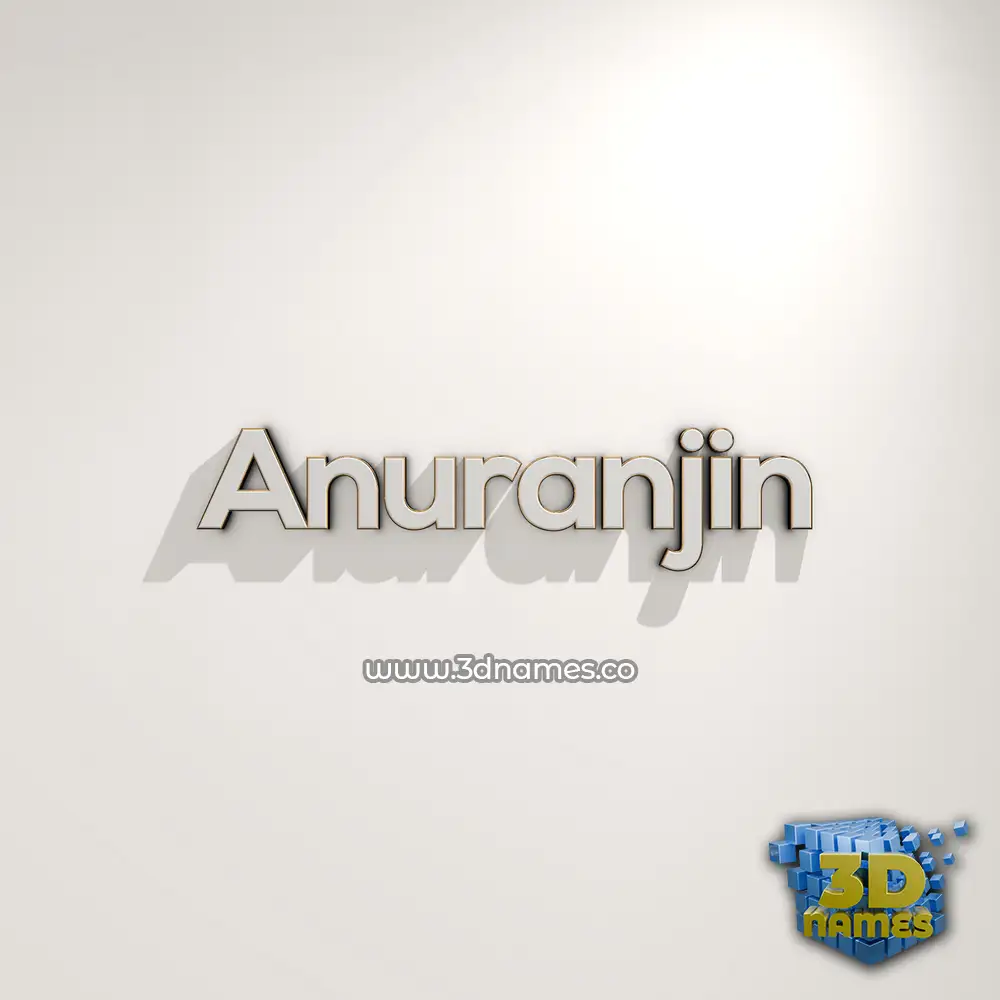 anuranjin in White Logo Warm style - 3D name wallpaper
