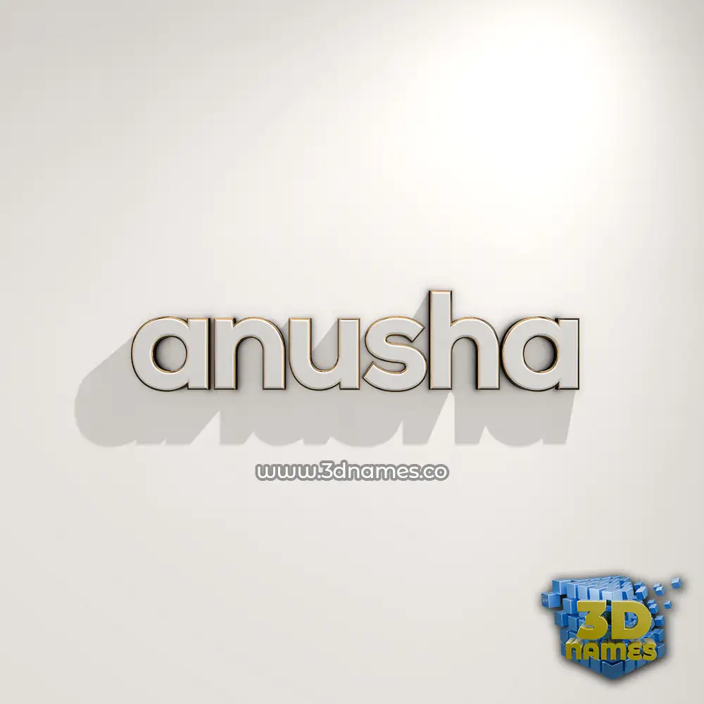 anusha in White Logo Warm style - 3D name wallpaper