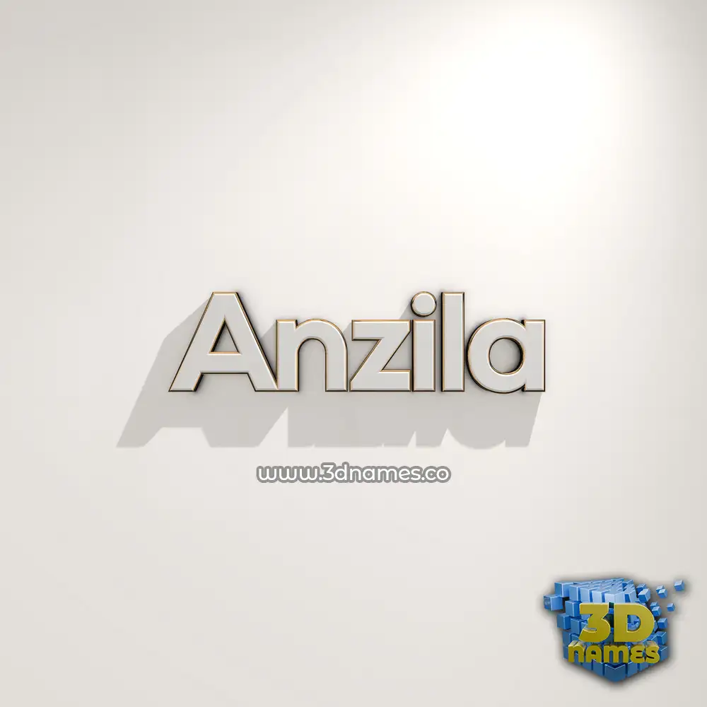 anzila in White Logo Warm style - 3D name wallpaper