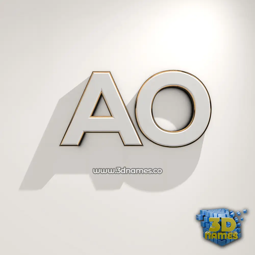 ao in White Logo Warm style - 3D name wallpaper
