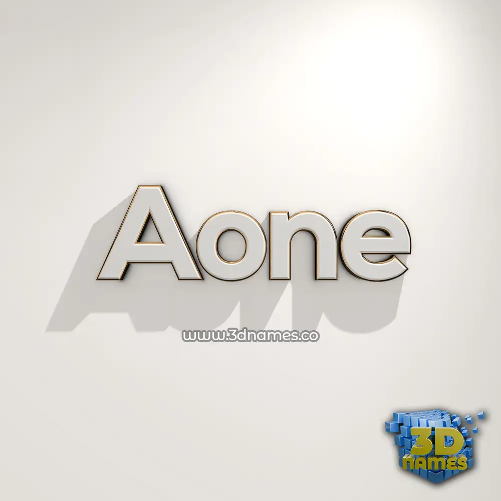 aone in White Logo Warm style - 3D name wallpaper