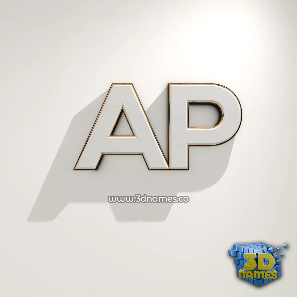 ap in White Logo Warm style - 3D name wallpaper