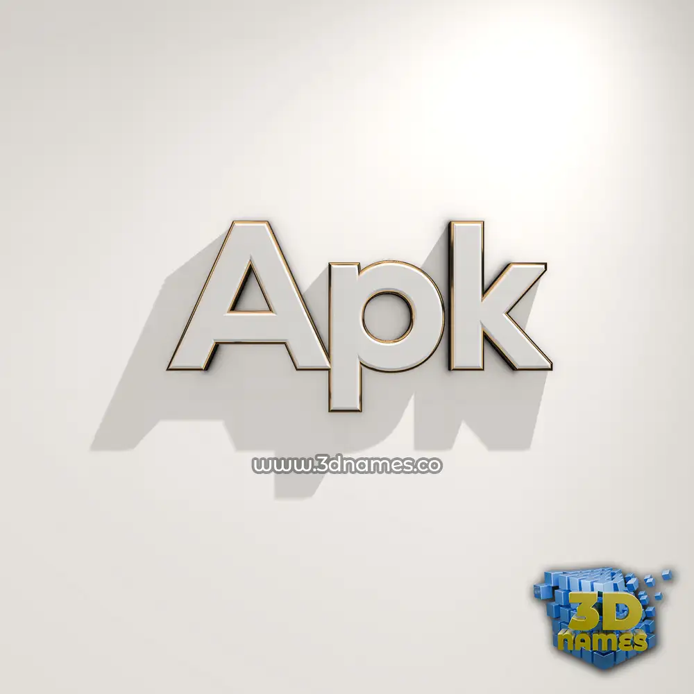 apk in White Logo Warm style - 3D name wallpaper