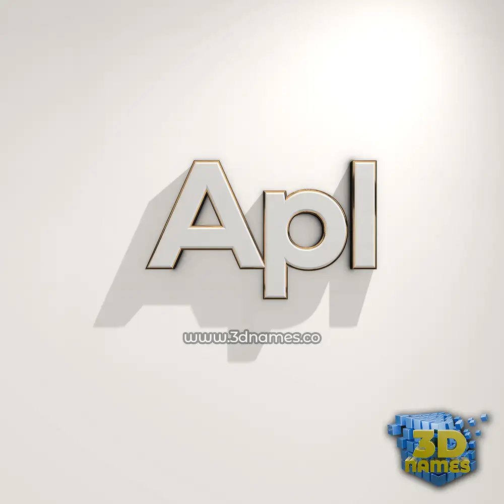 apl in White Logo Warm style - 3D name wallpaper