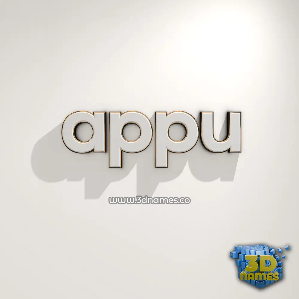 appu in White Logo Warm style - 3D name wallpaper
