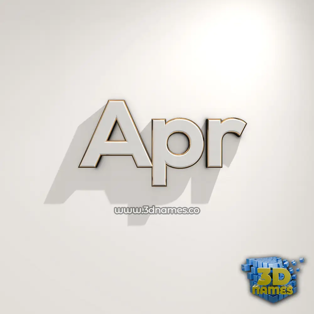 apr in White Logo Warm style - 3D name wallpaper