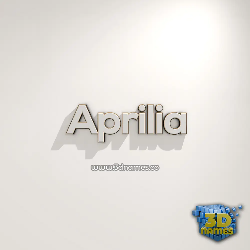 aprilia in White Logo Warm style - 3D name wallpaper