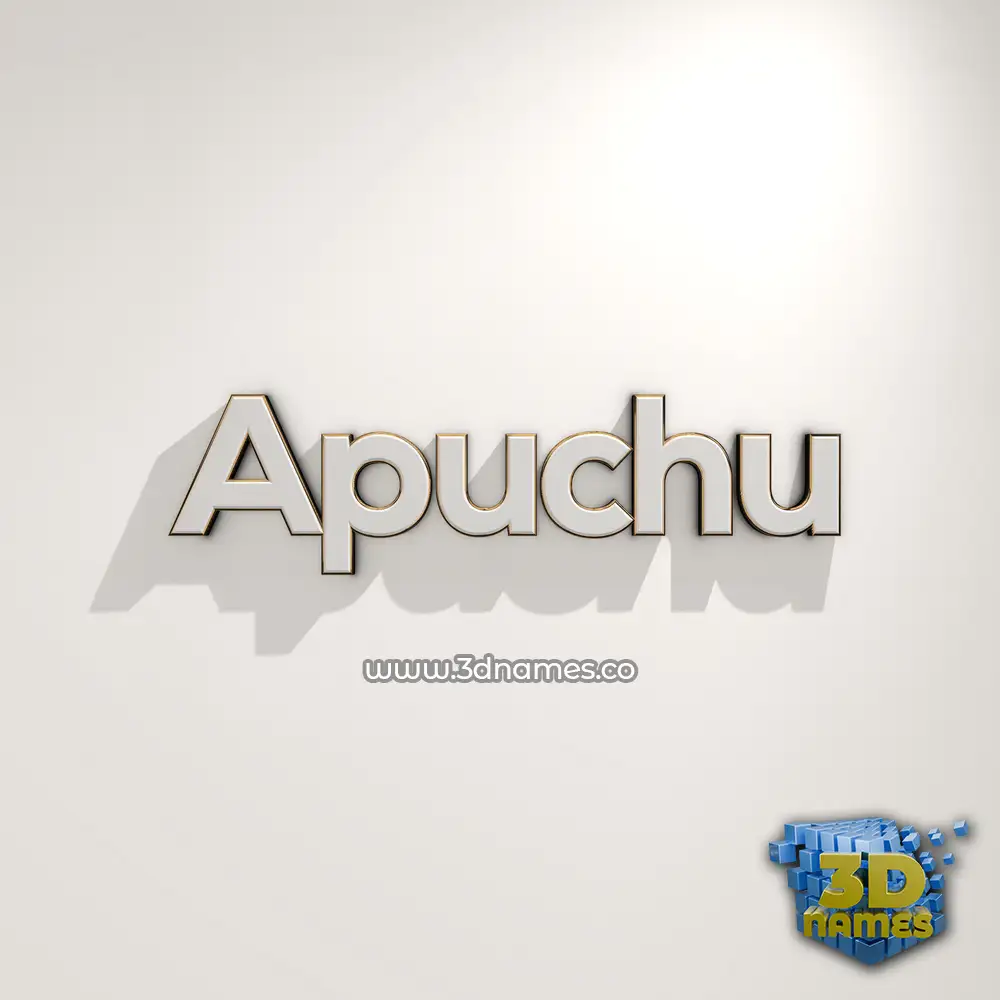 apuchu in White Logo Warm style - 3D name wallpaper