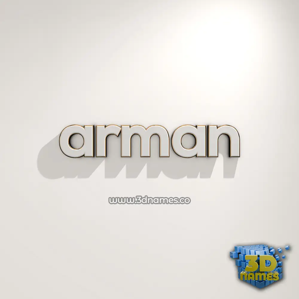 arman in White Logo Warm style - 3D name wallpaper