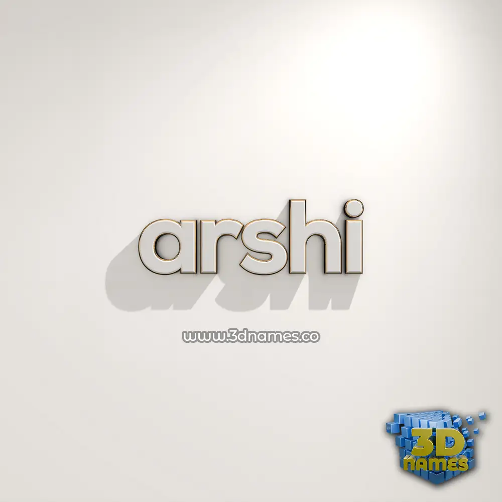 arshi in White Logo Warm style - 3D name wallpaper