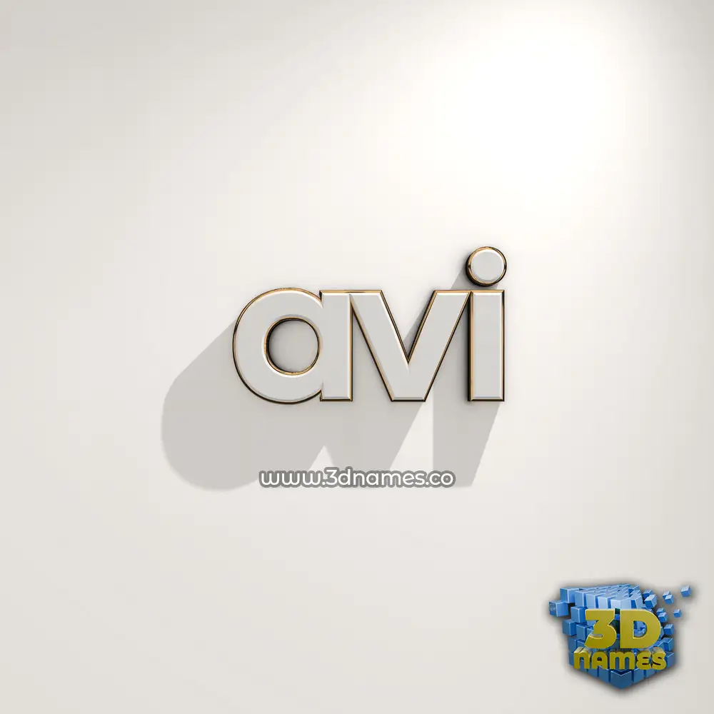 avi in White Logo Warm style - 3D name wallpaper