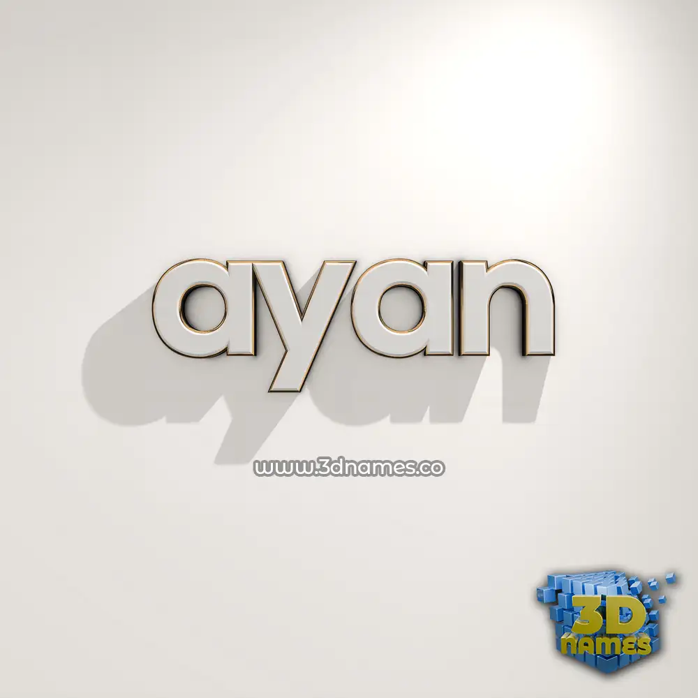 ayan in White Logo Warm style - 3D name wallpaper