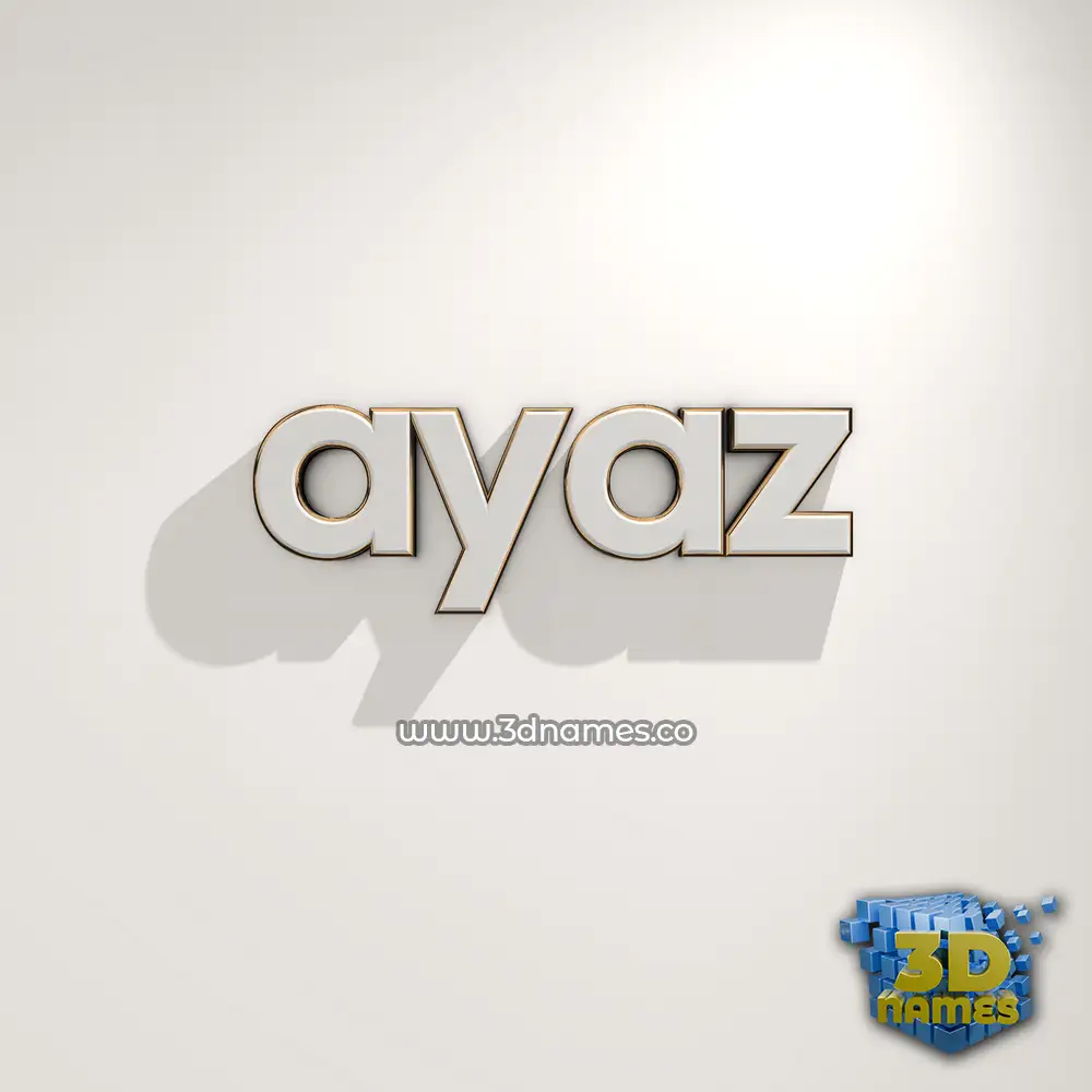 ayaz in White Logo Warm style - 3D name wallpaper