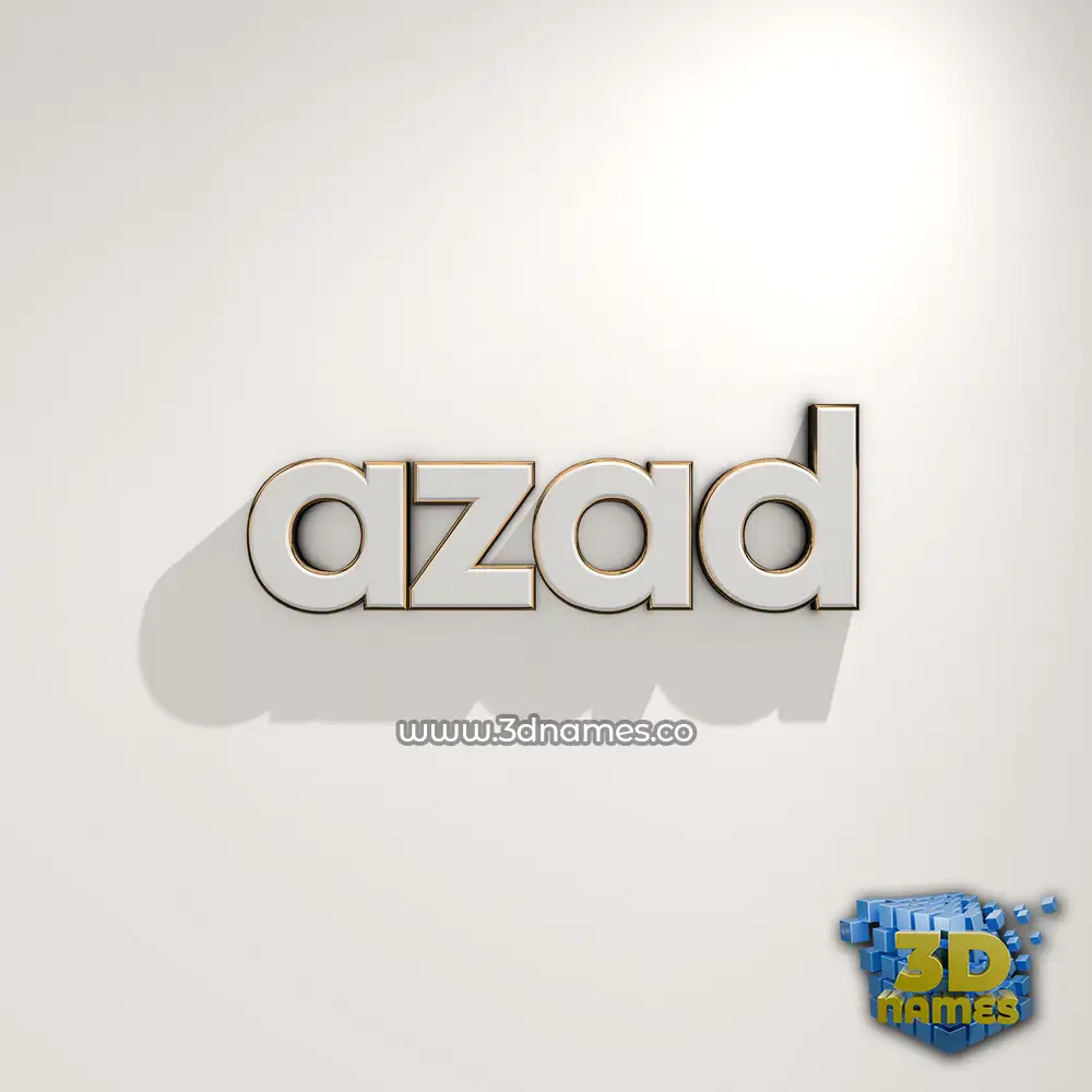 azad in White Logo Warm style - 3D name wallpaper