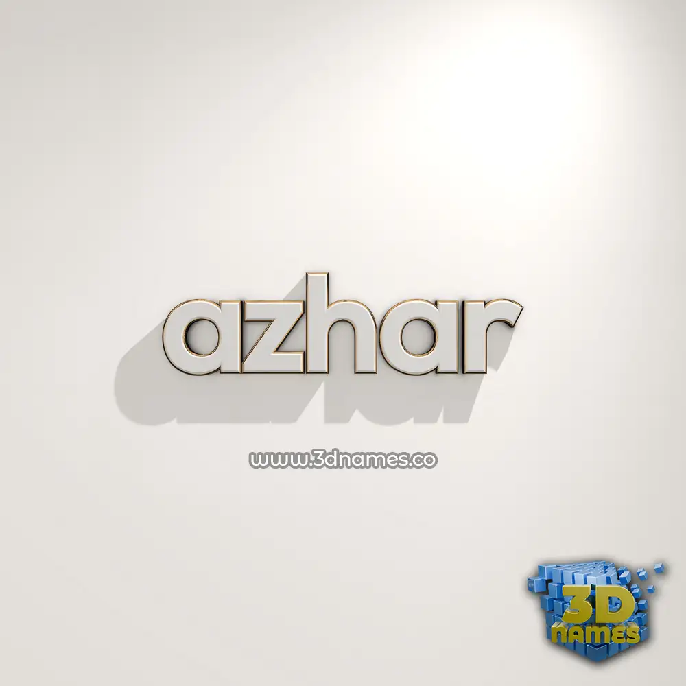 azhar in White Logo Warm style - 3D name wallpaper