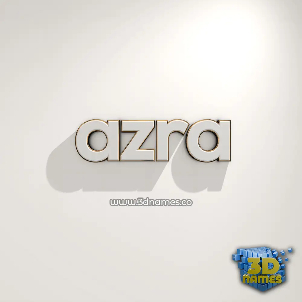 azra in White Logo Warm style - 3D name wallpaper