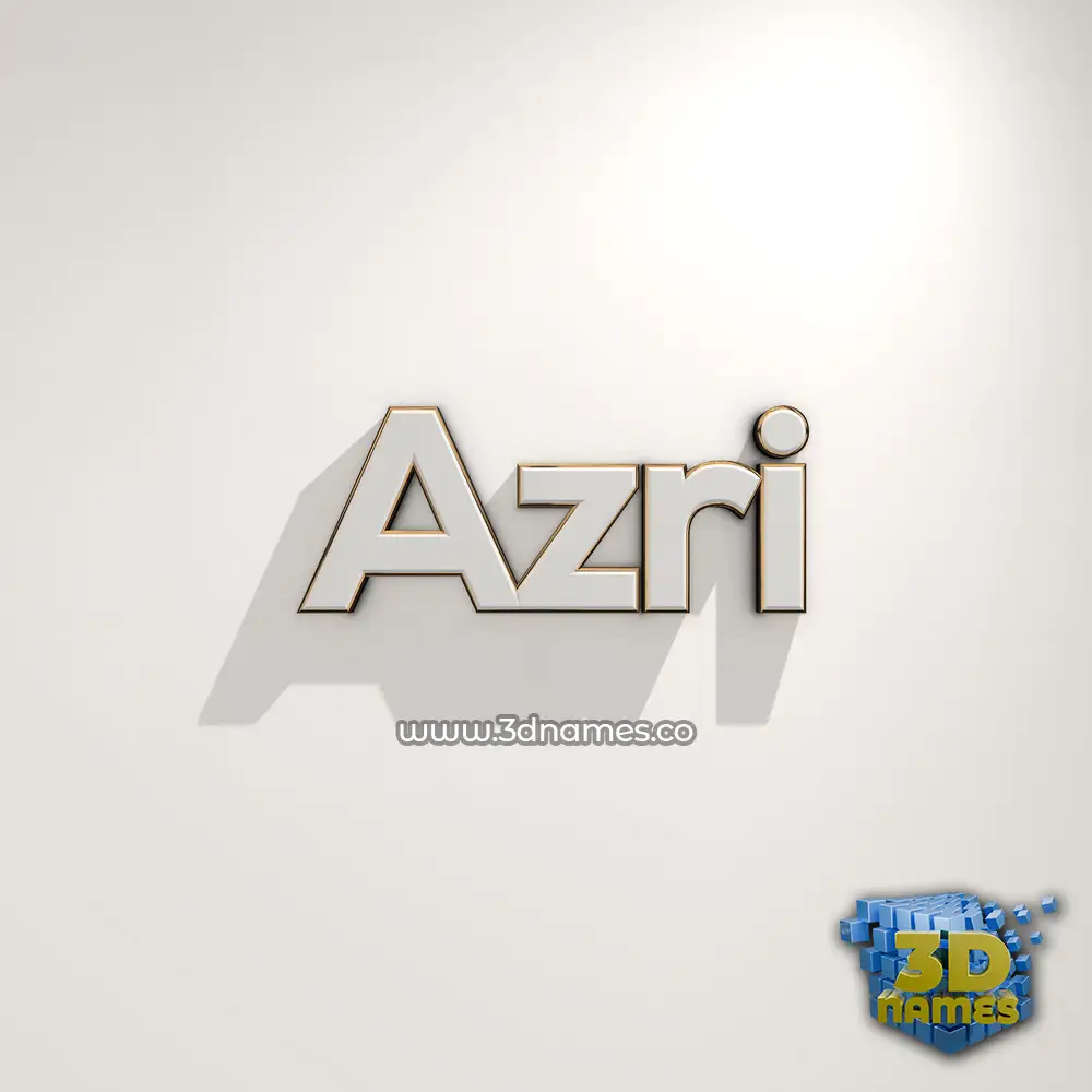 azri in White Logo Warm style - 3D name wallpaper