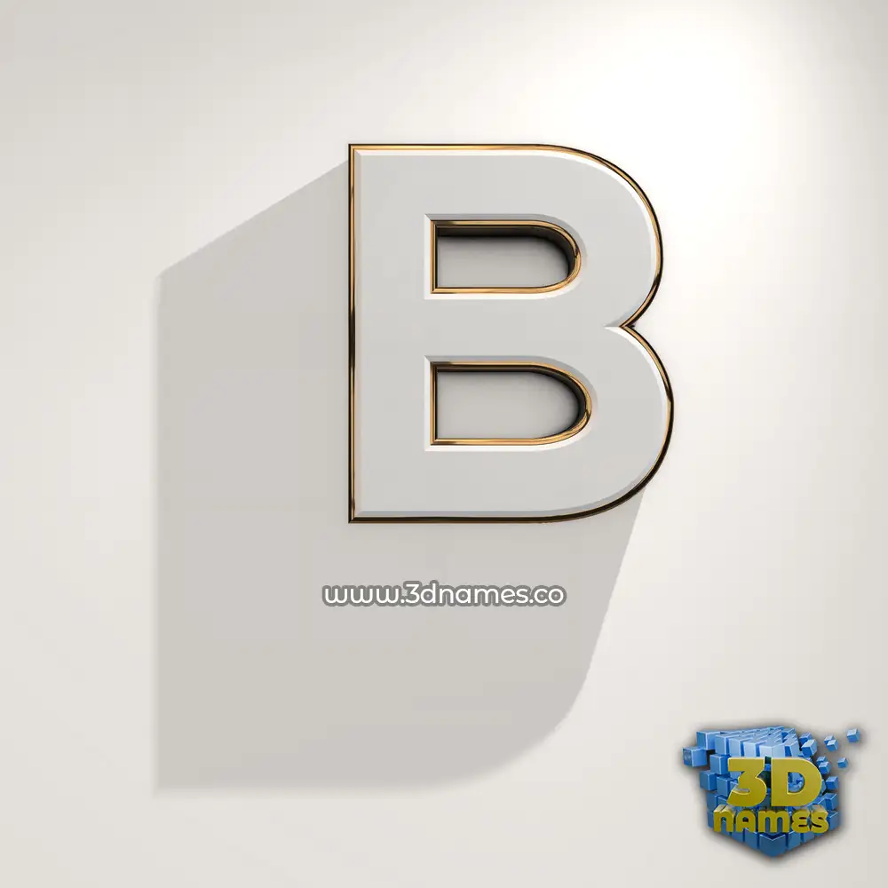 b in White Logo Warm style - 3D name wallpaper