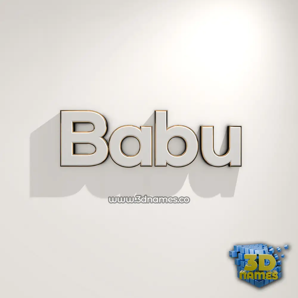 babu in White Logo Warm style - 3D name wallpaper