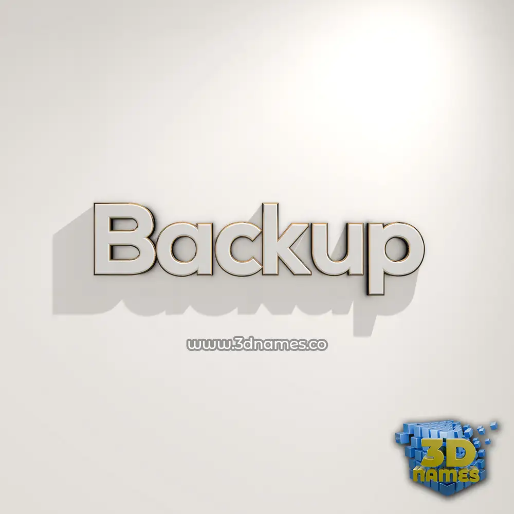 backup in White Logo Warm style - 3D name wallpaper