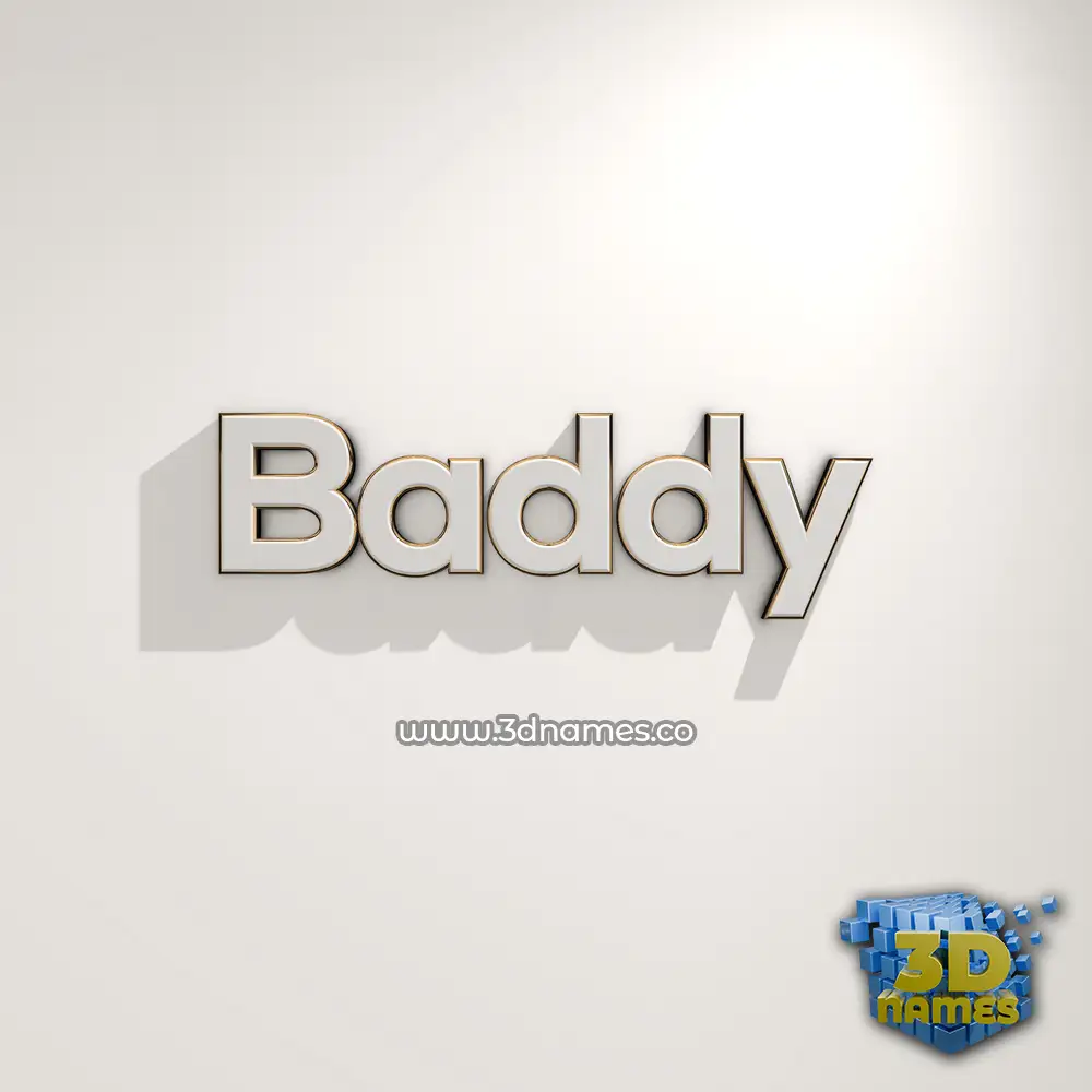 baddy in White Logo Warm style - 3D name wallpaper