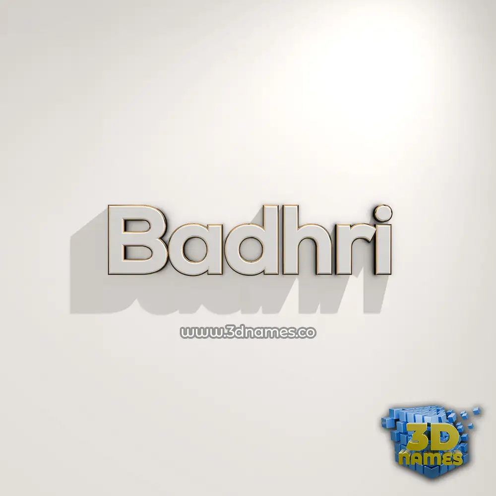 badhri in White Logo Warm style - 3D name wallpaper