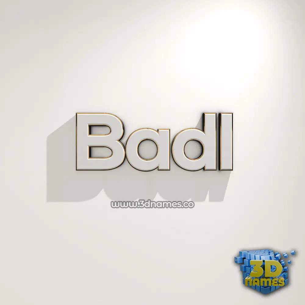 badl in White Logo Warm style - 3D name wallpaper