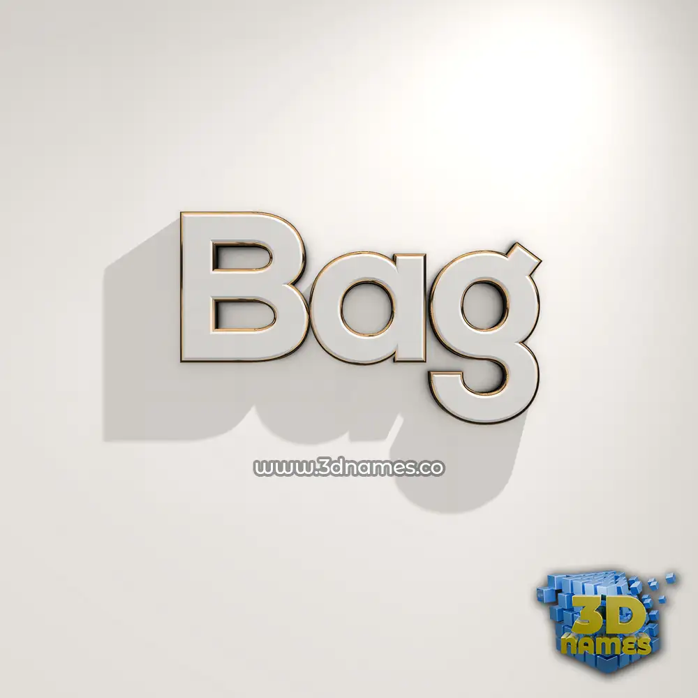 bag in White Logo Warm style - 3D name wallpaper