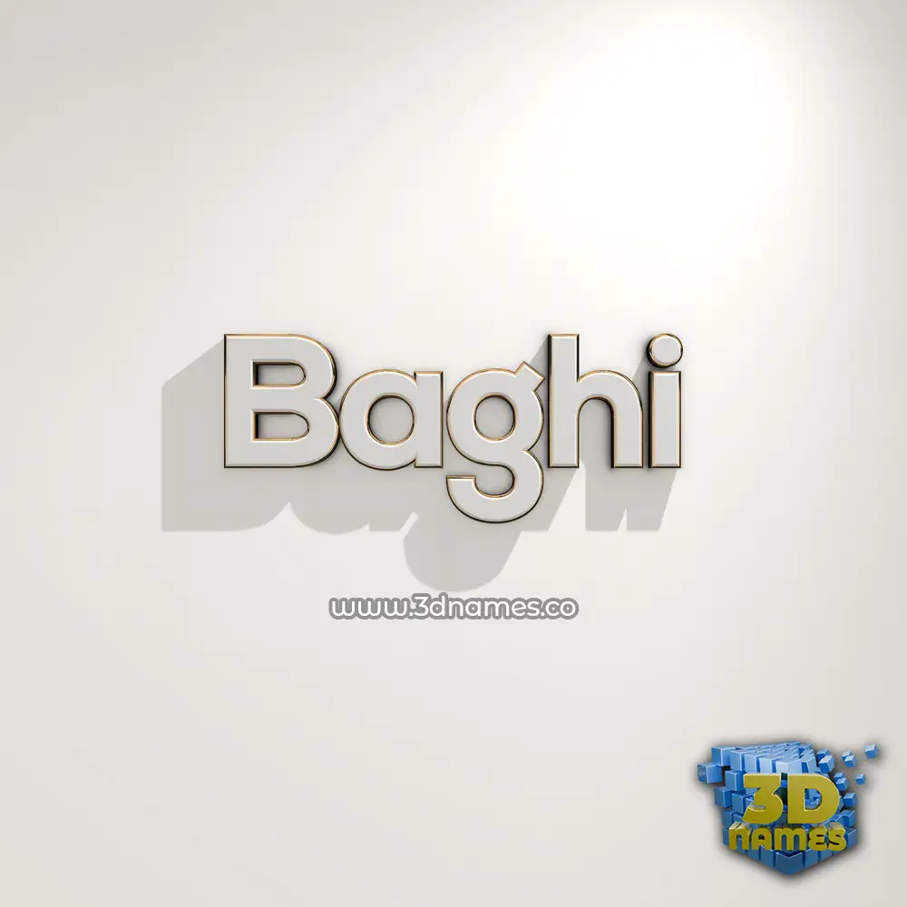 baghi in White Logo Warm style - 3D name wallpaper