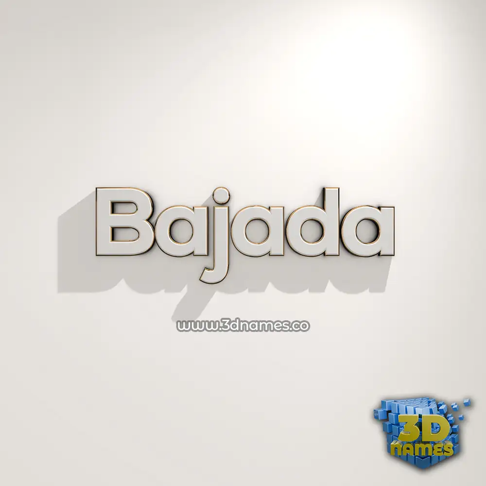 bajada in White Logo Warm style - 3D name wallpaper