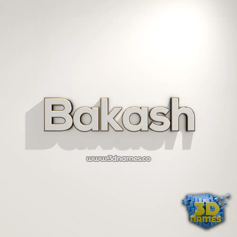 bakash in White Logo Warm style - 3D name wallpaper