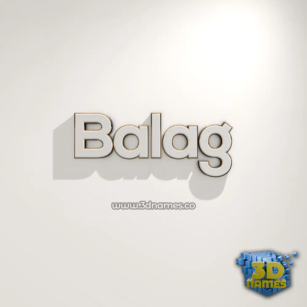 balag in White Logo Warm style - 3D name wallpaper