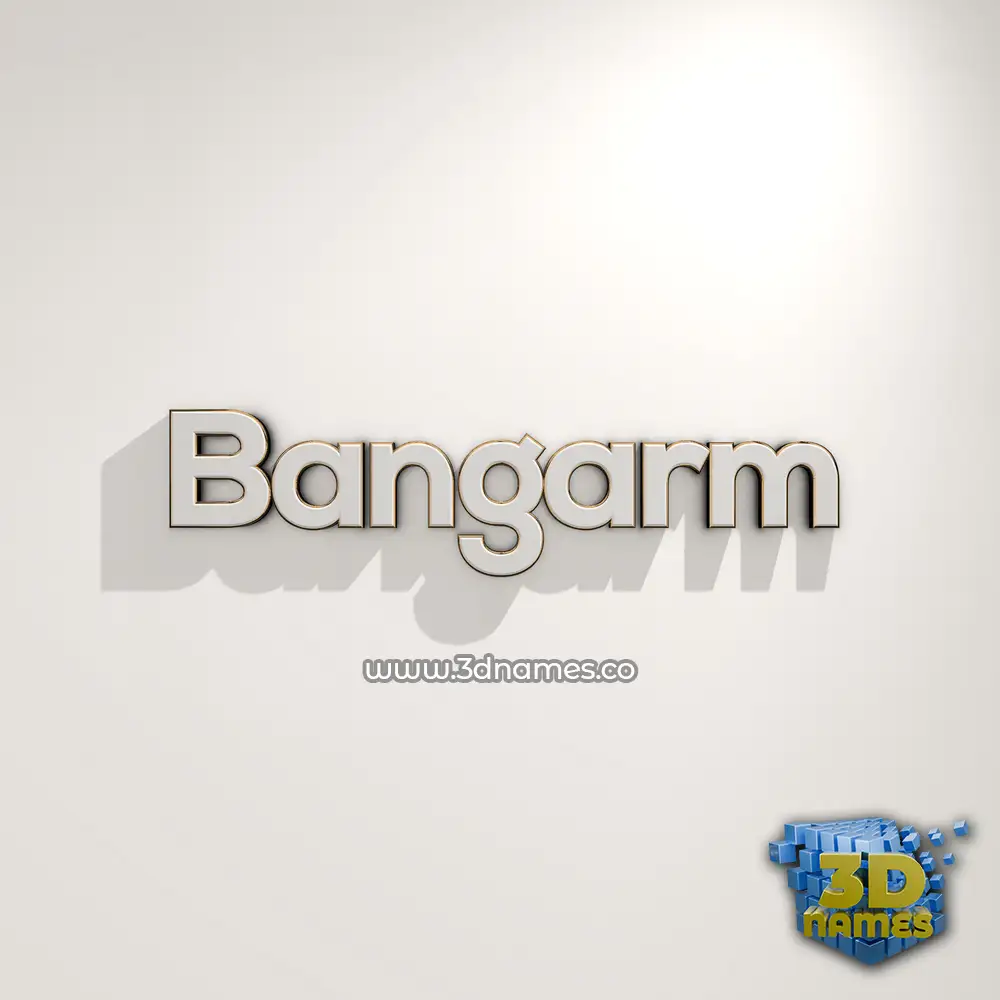 bangarm in White Logo Warm style - 3D name wallpaper