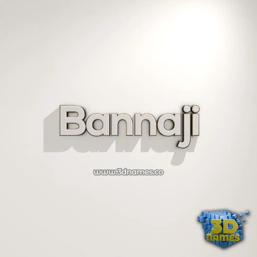 bannaji in White Logo Warm style - 3D name wallpaper