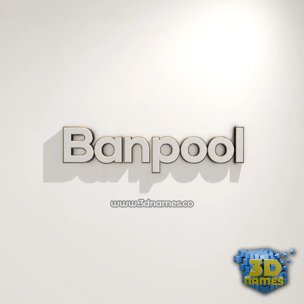 banpool in White Logo Warm style - 3D name wallpaper