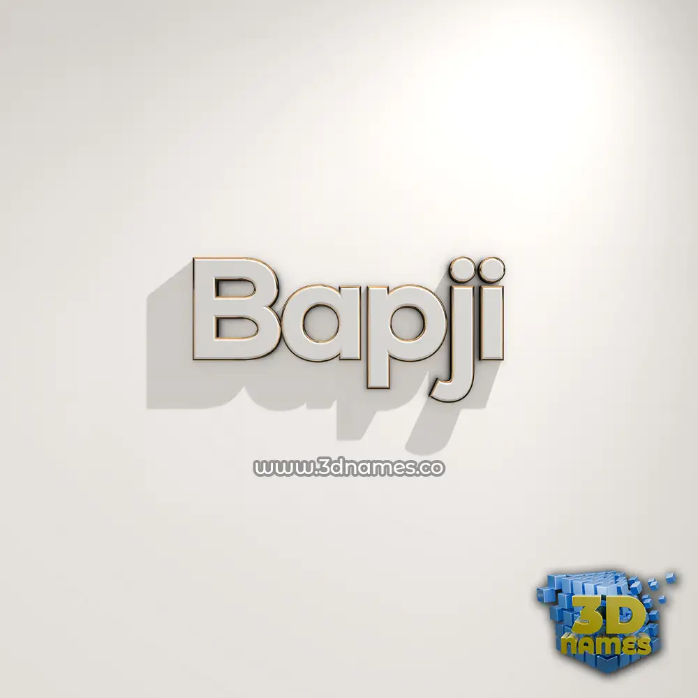 bapji in White Logo Warm style - 3D name wallpaper