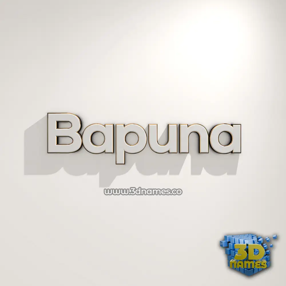 bapuna in White Logo Warm style - 3D name wallpaper