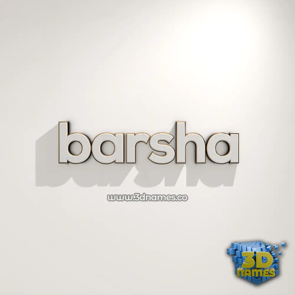 barsha in White Logo Warm style - 3D name wallpaper