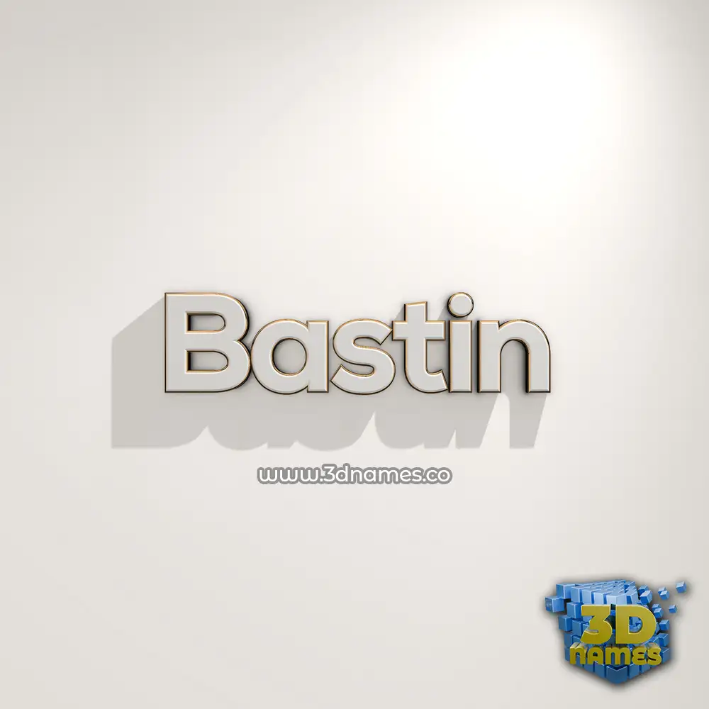bastin in White Logo Warm style - 3D name wallpaper
