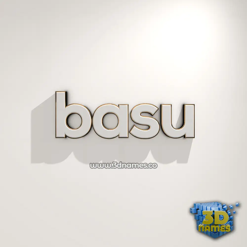 basu in White Logo Warm style - 3D name wallpaper