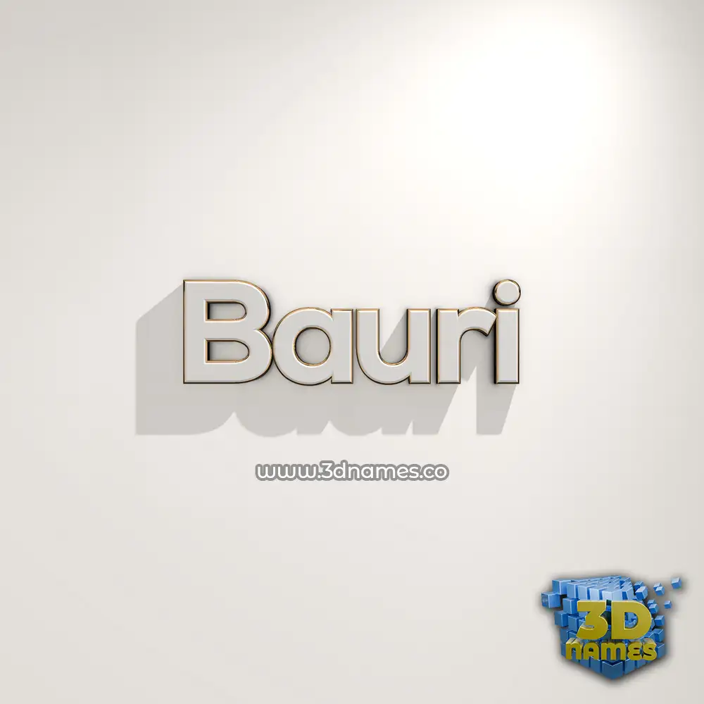 bauri in White Logo Warm style - 3D name wallpaper