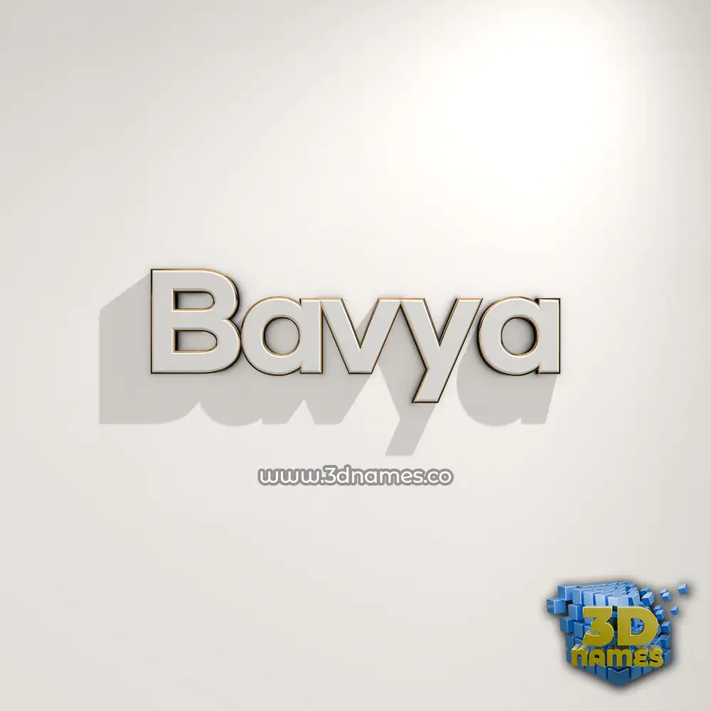 bavya in White Logo Warm style - 3D name wallpaper