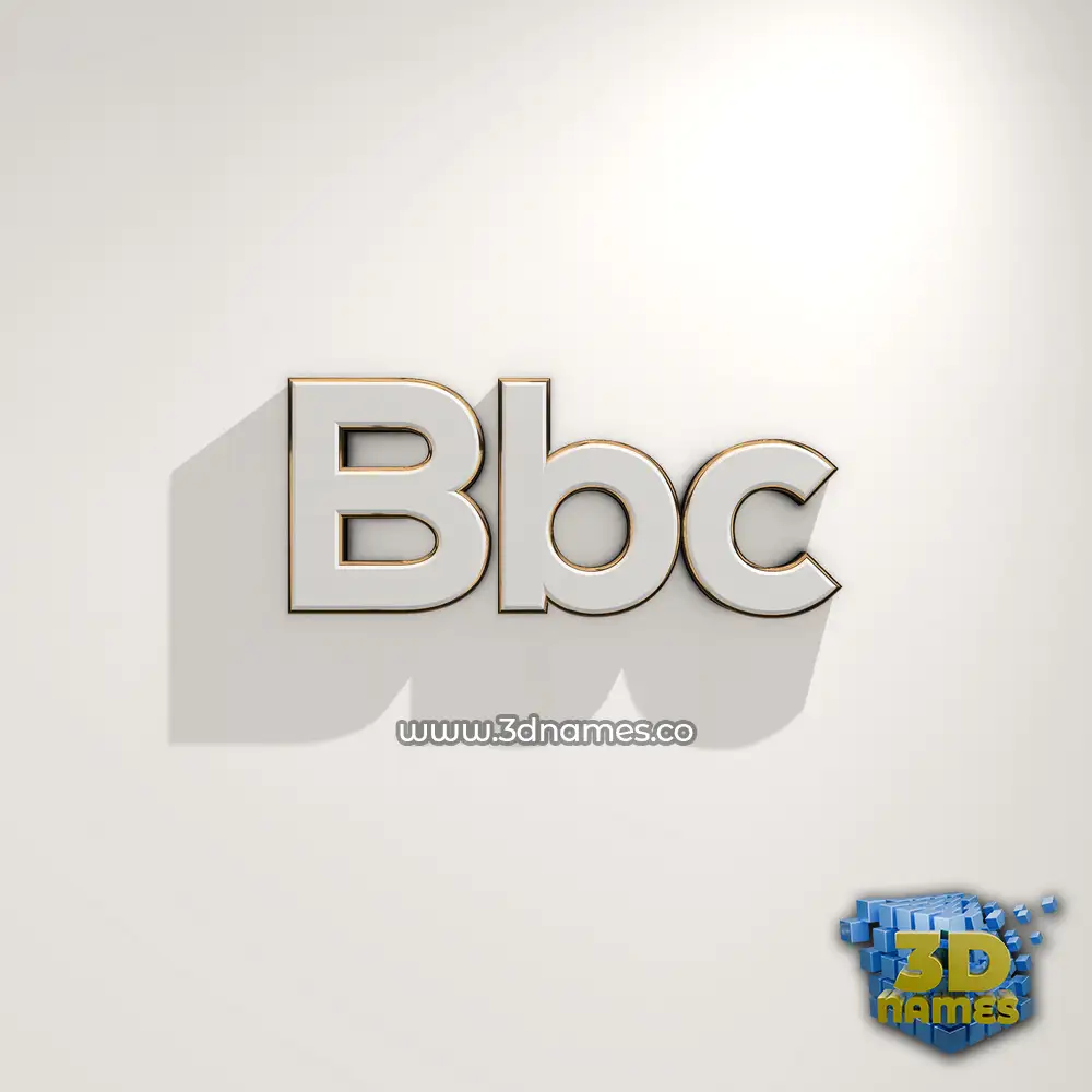 bbc in White Logo Warm style - 3D name wallpaper