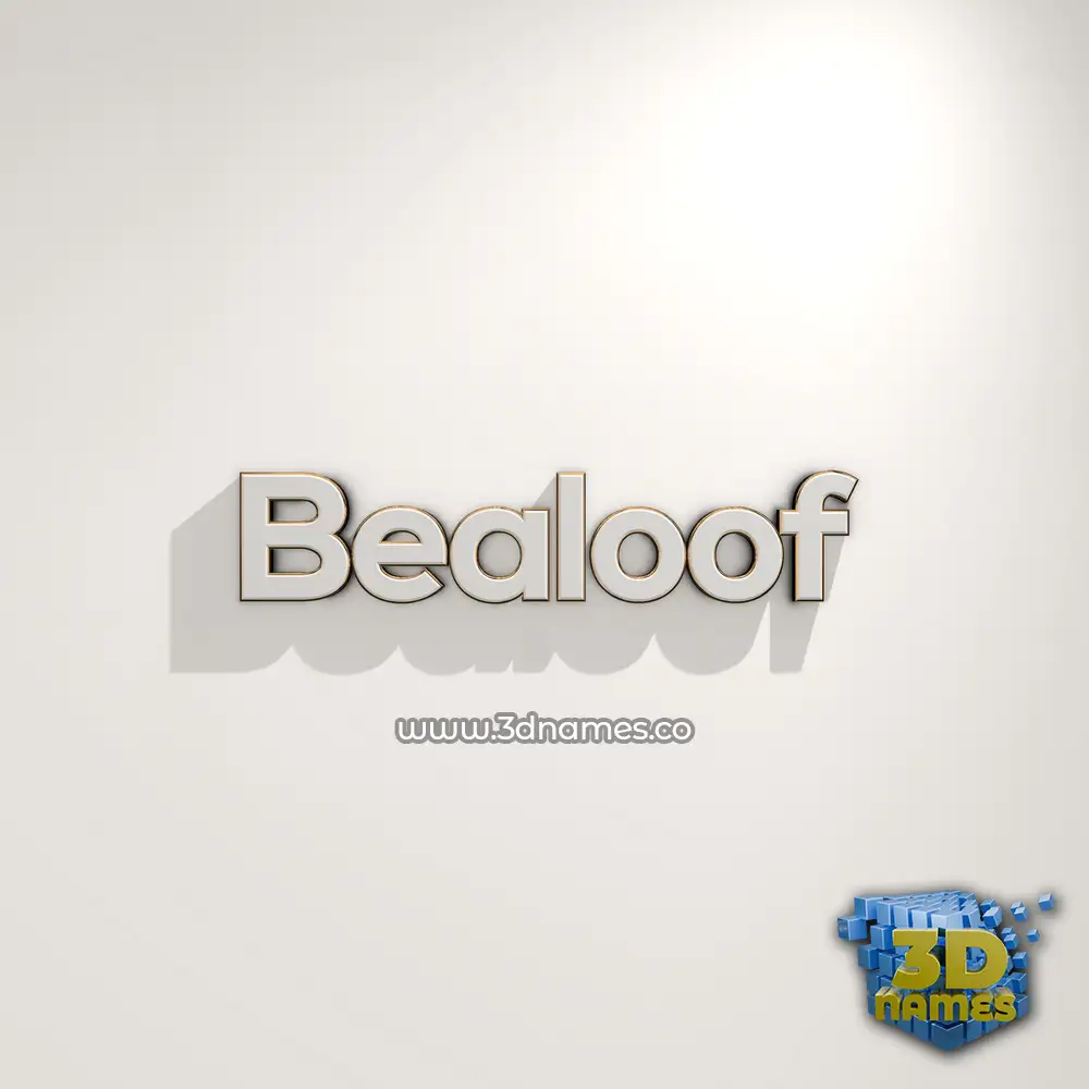 bealoof in White Logo Warm style - 3D name wallpaper