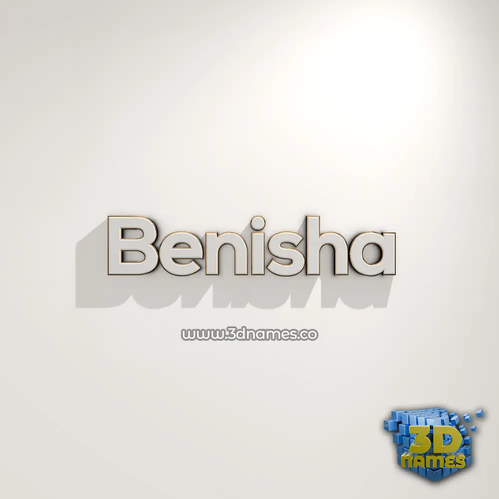 benisha in White Logo Warm style - 3D name wallpaper